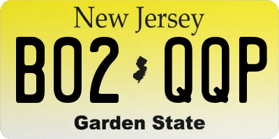 NJ license plate B02QQP