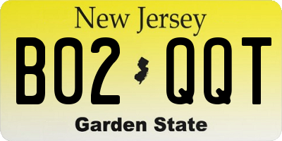 NJ license plate B02QQT