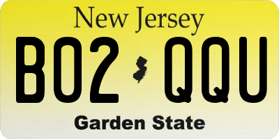 NJ license plate B02QQU