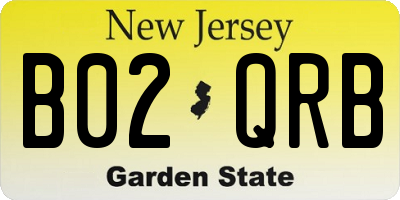 NJ license plate B02QRB