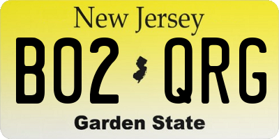 NJ license plate B02QRG