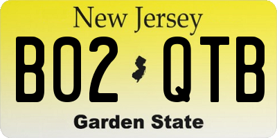 NJ license plate B02QTB