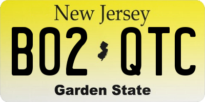NJ license plate B02QTC