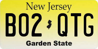 NJ license plate B02QTG