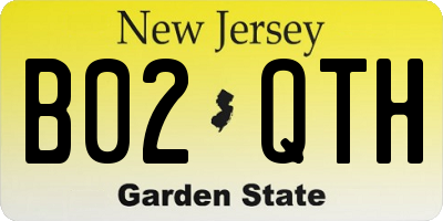 NJ license plate B02QTH