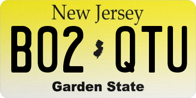 NJ license plate B02QTU