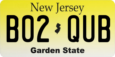NJ license plate B02QUB