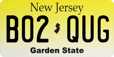 NJ license plate B02QUG