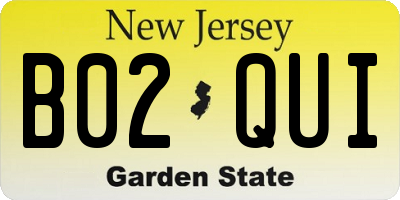 NJ license plate B02QUI