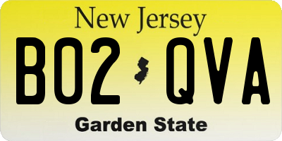 NJ license plate B02QVA