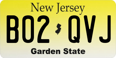 NJ license plate B02QVJ