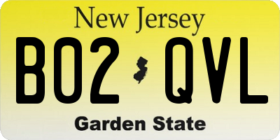 NJ license plate B02QVL