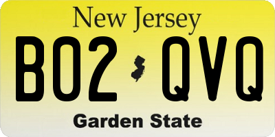 NJ license plate B02QVQ