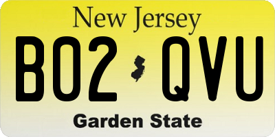 NJ license plate B02QVU