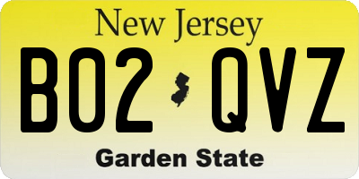NJ license plate B02QVZ
