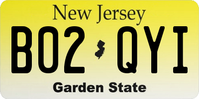 NJ license plate B02QYI