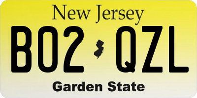 NJ license plate B02QZL