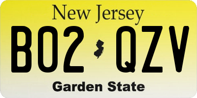 NJ license plate B02QZV