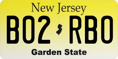 NJ license plate B02RBO