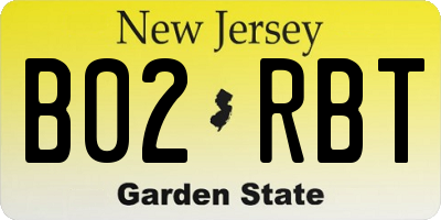 NJ license plate B02RBT