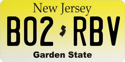 NJ license plate B02RBV