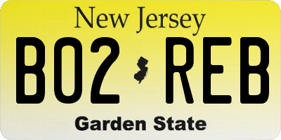 NJ license plate B02REB
