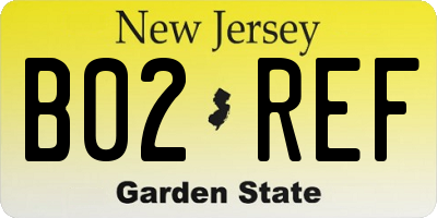 NJ license plate B02REF