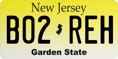 NJ license plate B02REH