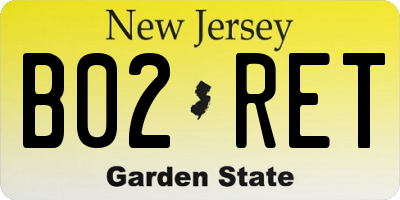 NJ license plate B02RET