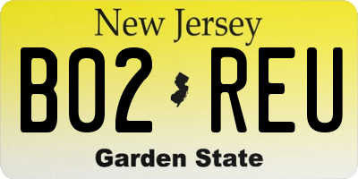 NJ license plate B02REU