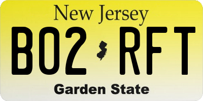 NJ license plate B02RFT