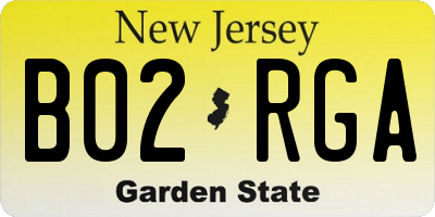 NJ license plate B02RGA