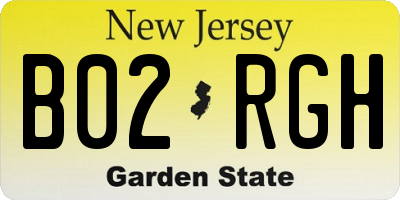 NJ license plate B02RGH