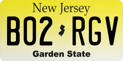 NJ license plate B02RGV