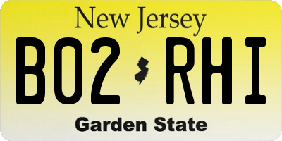 NJ license plate B02RHI