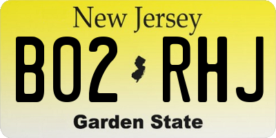 NJ license plate B02RHJ