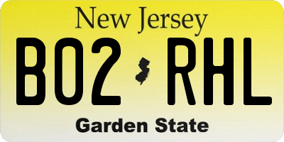 NJ license plate B02RHL