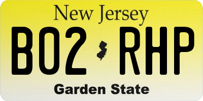 NJ license plate B02RHP