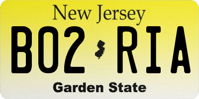 NJ license plate B02RIA