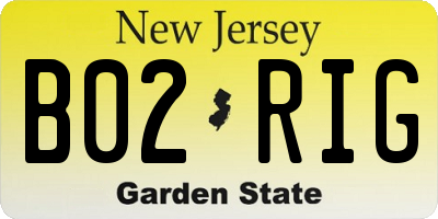 NJ license plate B02RIG