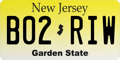NJ license plate B02RIW