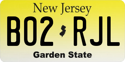 NJ license plate B02RJL
