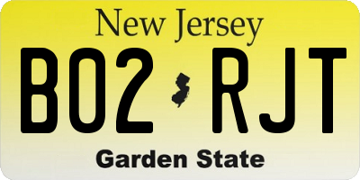 NJ license plate B02RJT