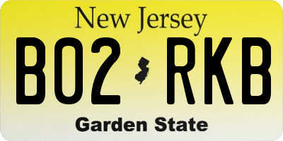 NJ license plate B02RKB