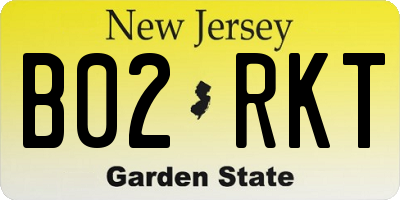 NJ license plate B02RKT
