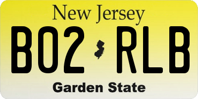 NJ license plate B02RLB