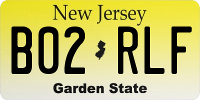 NJ license plate B02RLF