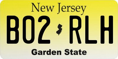 NJ license plate B02RLH