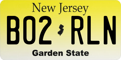 NJ license plate B02RLN