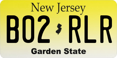 NJ license plate B02RLR